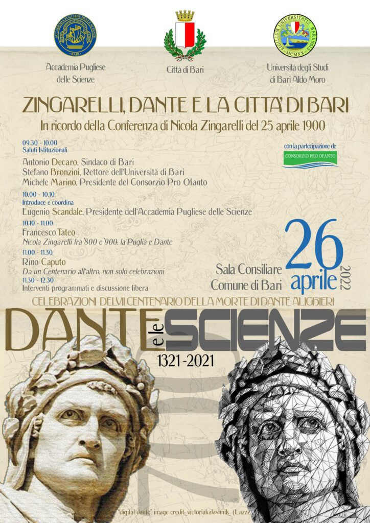 Conferenza Zingarelli Dante 26 aprile 2022 Bari - Accademia Pugliese delle Scienze